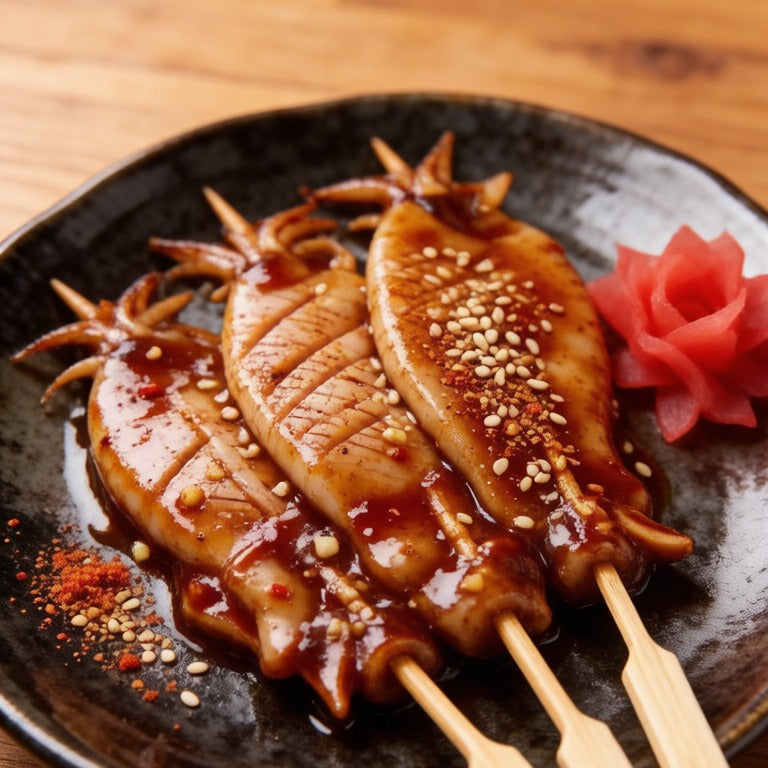 Fresh Cut Squid Skewers